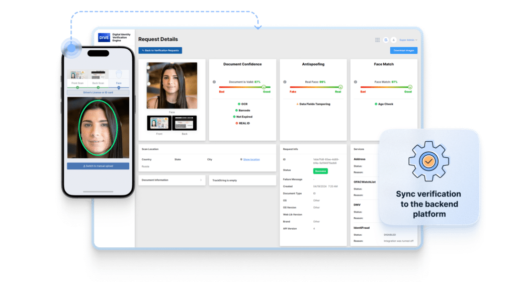 Face matching using the digital identity verification engine